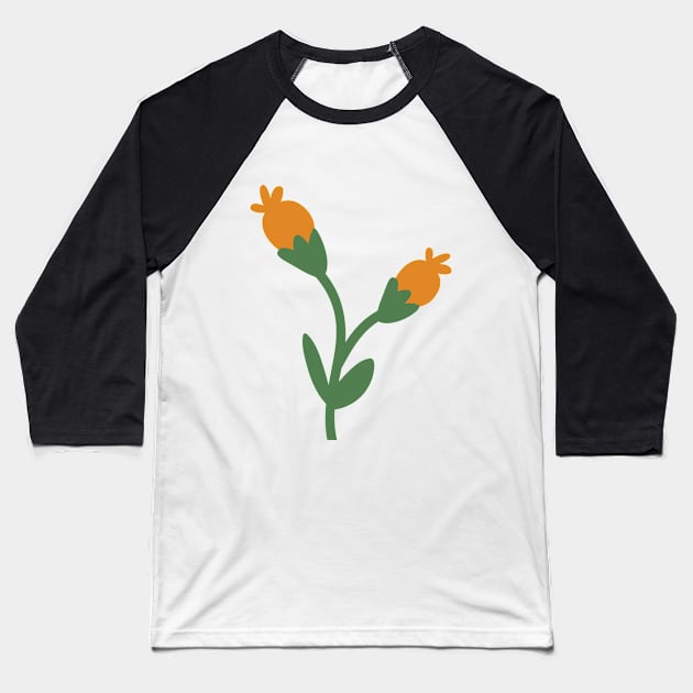 Flower yellow Baseball T-Shirt by Jackys Design Room